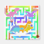 Cute Dinosaurs Colour Maze Fridge Magnet