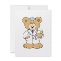 Cute Doctor Teddy Bear Personalized Invites