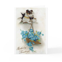 Cute Dog and Shoe Birthday Greetings Greeting Cards