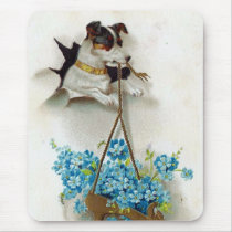 Cute Dog and Shoe Birthday Greetings Mouse Mat