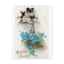 Cute Dog and Shoe Birthday Greetings Postcard