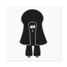 Cute Dog. Black Toy Poodle / Miniature Poodle. Stretched Canvas Print