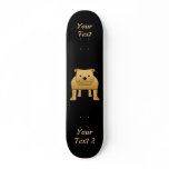 Cute Dog Cartoon. Red Bulldog. Skateboard Deck
