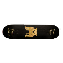 Cute Dog Cartoon. Red Bulldog. Skateboard Deck