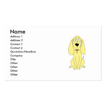 Cute Dog Cartoon. Yellow Hound. Business Card