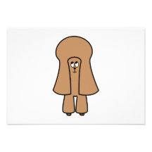 Cute Dog. Chocolate Brown Miniature / Toy Poodle. Custom Invite