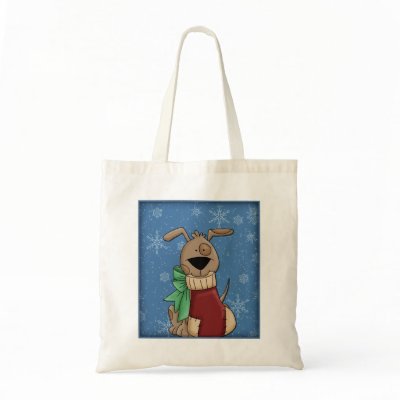 Cute Dog - Christmas Design Tote Bags by Christmas_Store