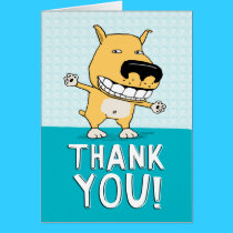Cute Dog Thanks You card cards