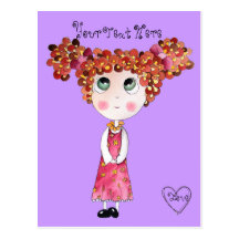 Cute Doll with Pink Dress Postcard