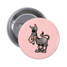 Cute Donkey Pinback Buttons