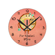 Cute Donut's Mother Love wall clocks