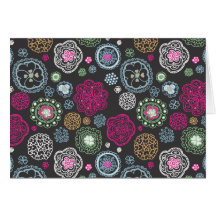 Cute doodle flowers note card