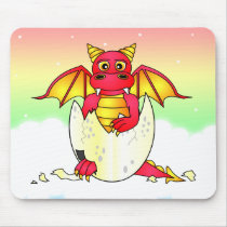 Cute Dragon Baby in Cracked Egg - Red / Purple
