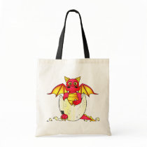 Cute Dragon Baby in Cracked Egg - Red / Yellow Bag