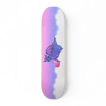 Cute Dragon Heart Blue - Pink -Purple Skateboard