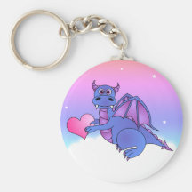Cute Dragon Heart Keychain