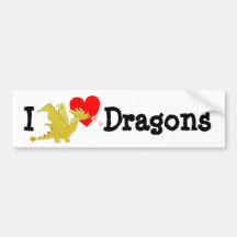 Cute Dragon Love Bumper Sticker
