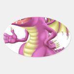 Cute Dragon Oval Stickers