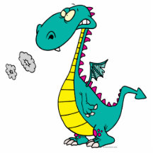cute dragon puffing smoke rings cartoon photo sculptures