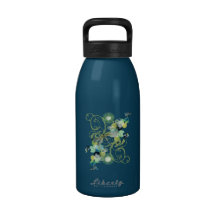 Cute dragonfly with abstract swirls & chic pearls water bottles