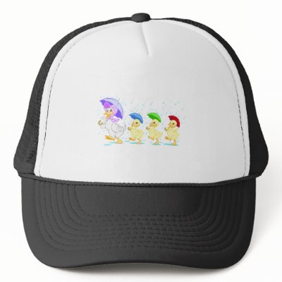 Cute Duck Family in Rain Hats by doonidesigns