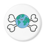 cute earth Skull and Crossbones Magnet
