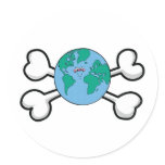cute earth Skull and Crossbones stickers