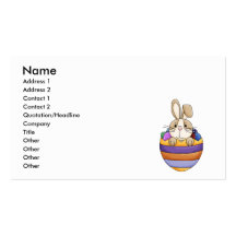 cute easter bunny in rainbow egg business card