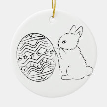Cute Easter Bunny Ornamento Para Arvore De Natal