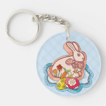 Cute Easter Bunny Personalized Acrylic Key Chain