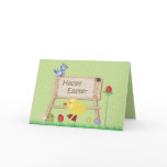 Cute Easter Chick, Bird & Eggs Greeting Cards