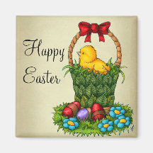Cute Easter Chicken Refrigerator Magnets