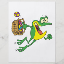 cute easter froggy frog with egg basket custom flyer