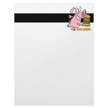 cute eat beef burger piggy pig cartoon personalized letterhead