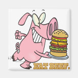 cute eat beef burger piggy pig cartoon refrigerator magnets