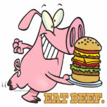 cute eat beef burger piggy pig cartoon photo cutouts