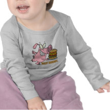 cute eat beef burger piggy pig cartoon tshirt