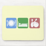 Cute eat sleep bowling mousepads