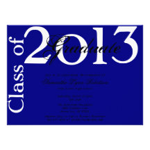 Cute Elegant Blue Graduation Annoucement Custom Invites