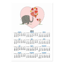 cute elephant and mouse valentine love vector business card