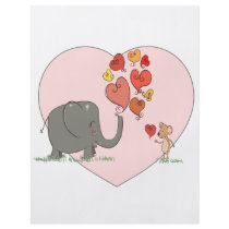 cute elephant and mouse valentine love vector flyers