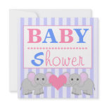 Cute Elephant Baby Blue& White Twins Baby Shower
