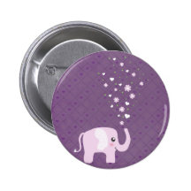 Cute elephant in girly pink & purple