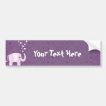 Cute elephant in girly pink & purple bumper sticker