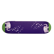 Cute elephant in girly pink & purple skateboards