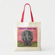 Cute Elephant Personalized Book Bag