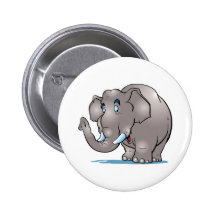 Cute Elephant Pinback Buttons
