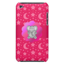 Cute elephant pink stars and moons Case-Mate iPod touch case