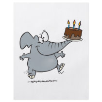 cute elephant with chocolate birthday cake custom flyer