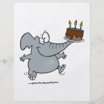 cute elephant with chocolate birthday cake custom flyer